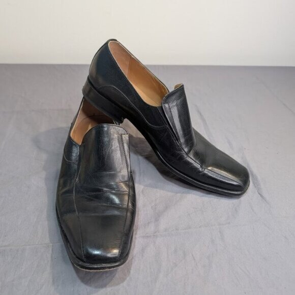 Christian Dior Black Leather Men Slip On Loafers Size 9 - Picture 1 of 11